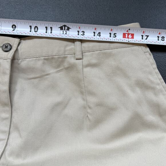 LL Bean Capri Pants Womens 18 Petite Tan High Rise Cotton Blend Twill Pockets - Picture 7 of 10